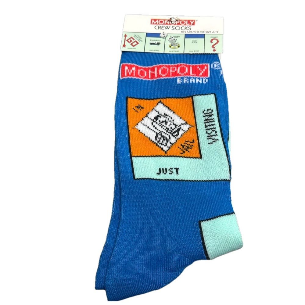 3/$18 Monopoly Board Game Crew Socks NWT